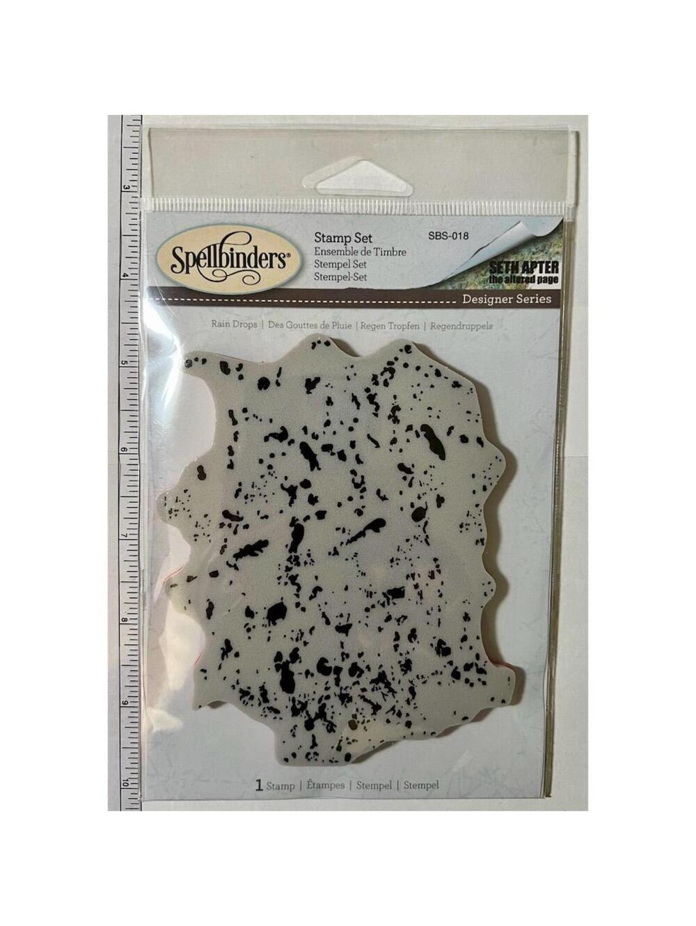Spellbinders Rain Drops Cling Stamp Set Background Card Making